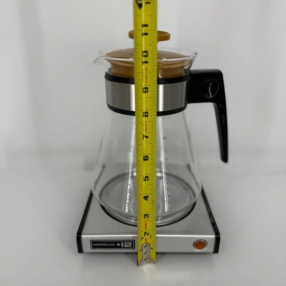 Norelco Coffee Serving Plate & 12 Cup Carafe HB 5145 Silver Black Vintage MCM